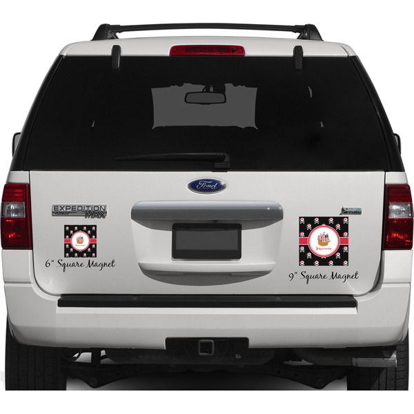 Pirate Personalized Square Car Magnets on Ford Explorer