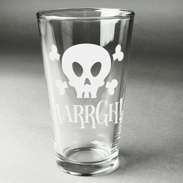 Custom Pirate Pint Glass - Engraved (Single) (Personalized)