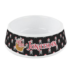 Pirate Plastic Dog Bowl - Small (Personalized)