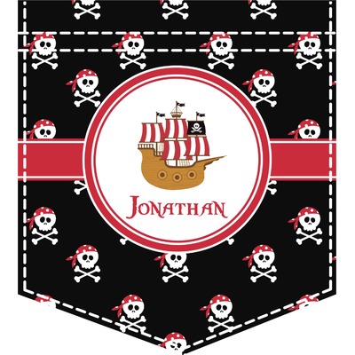 Pirate Iron On Faux Pocket (Personalized)