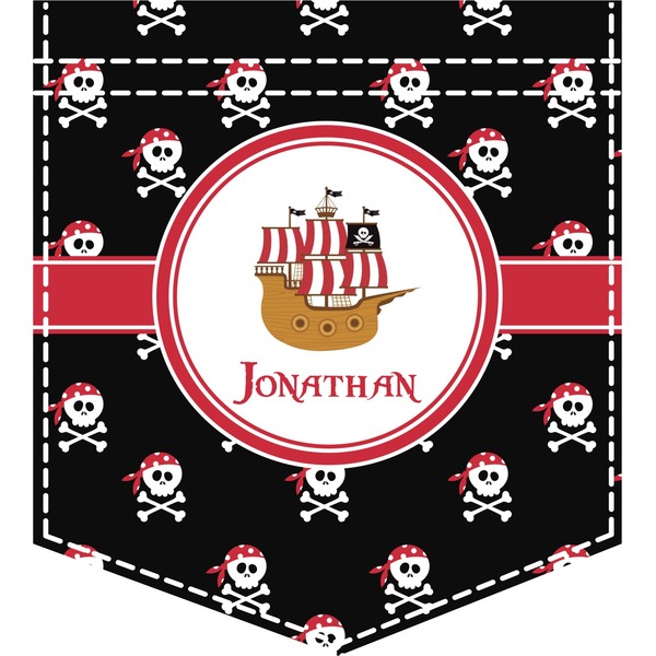 Custom Pirate Iron On Faux Pocket (Personalized)