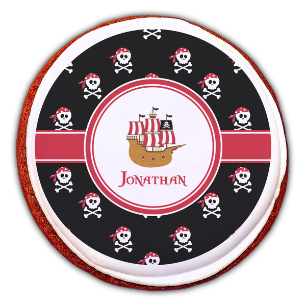 Pirate Printed Icing Circle - Large - On Cookie
