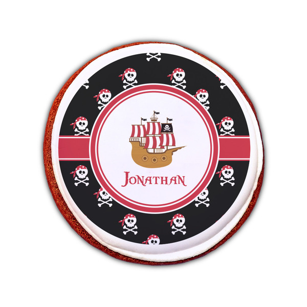 Pirate Printed Icing Circle - Small - On Cookie