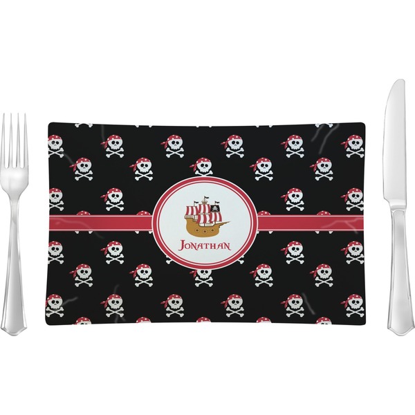 Custom Pirate Glass Rectangular Lunch / Dinner Plate (Personalized)