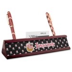 Pirate Red Mahogany Nameplate with Business Card Holder (Personalized)