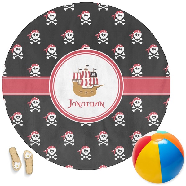 Custom Pirate Round Beach Towel (Personalized)