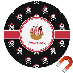 Pirate Round Car Magnet - 10" (Personalized)