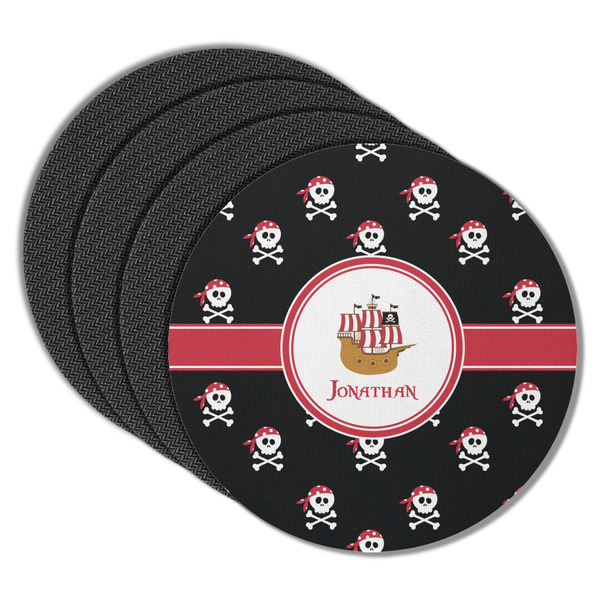 Custom Pirate Round Rubber Backed Coasters - Set of 4 (Personalized)