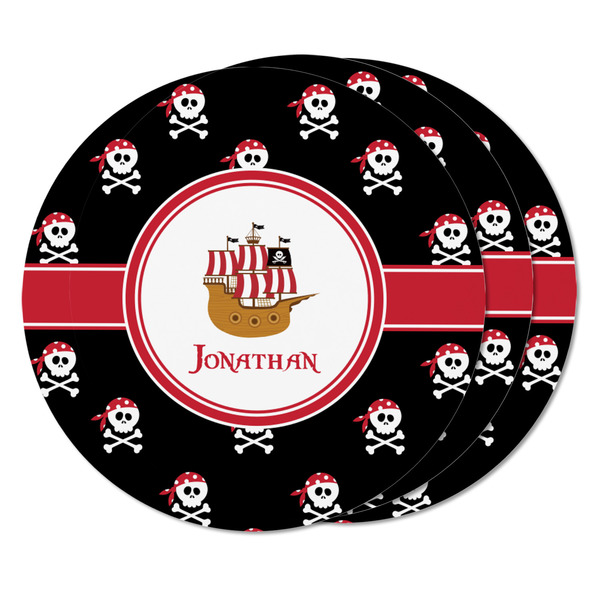 Pirate Round Fridge Magnet - THREE