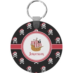Pirate Round Plastic Keychain (Personalized)