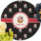 Pirate Round Linen Placemats - Front (w flowers)