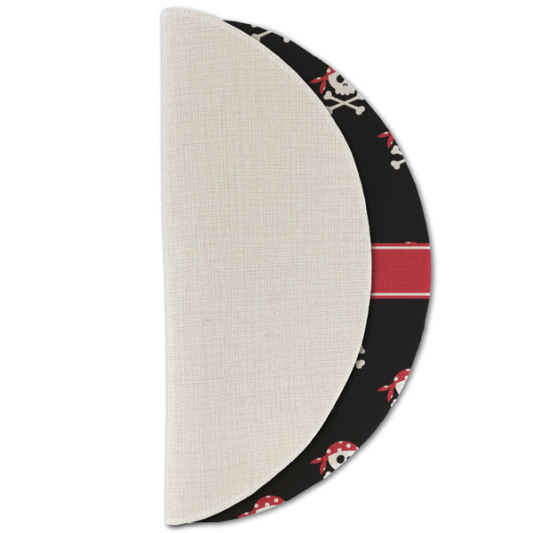 Pirate Round Linen Placemats - HALF FOLDED (single sided)