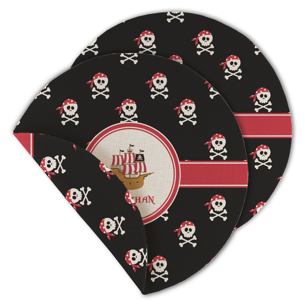Custom Pirate Round Linen Placemat - Double Sided - Set of 4 (Personalized)