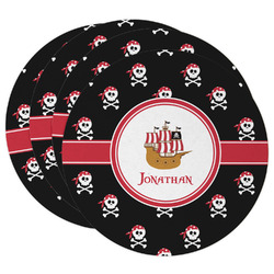 Pirate Round Paper Coasters w/ Name or Text