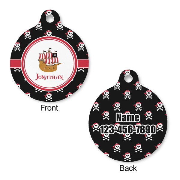 Pirate Round Pet Tag - Front & Back