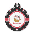 Pirate Round Pet ID Tag - Small (Personalized)