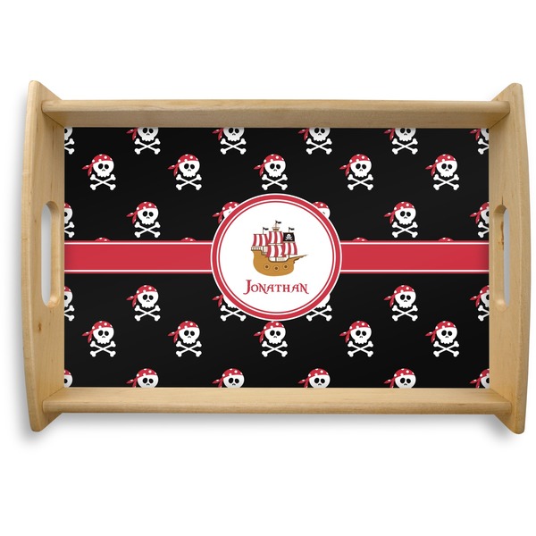Custom Pirate Natural Wooden Tray - Small (Personalized)