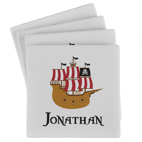 Custom Pirate Absorbent Stone Coasters - Set of 4 (Personalized)