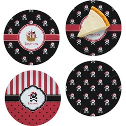 Pirate Set of 4 Glass Appetizer / Dessert Plate 8" (Personalized)