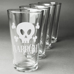 Pirate Pint Glasses - Engraved (Set of 4) (Personalized)