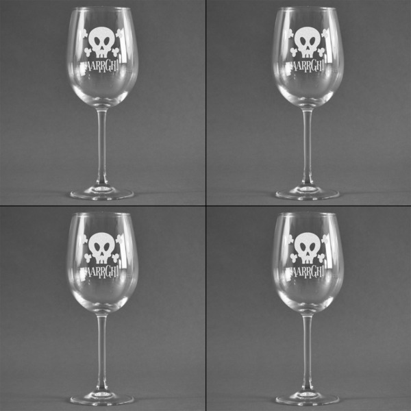 Pirate Set of Four Personalized Wineglasses (Approval)