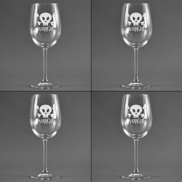 Pirate Set of Four Personalized Wineglasses (Approval)