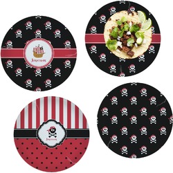 Pirate Set of 4 Glass Lunch / Dinner Plate 10" (Personalized)