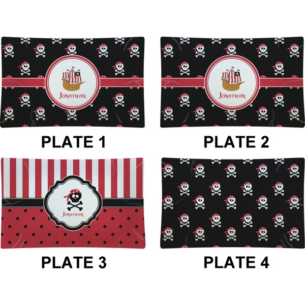 Pirate Set of Rectangular Dinner Plates (Approval)