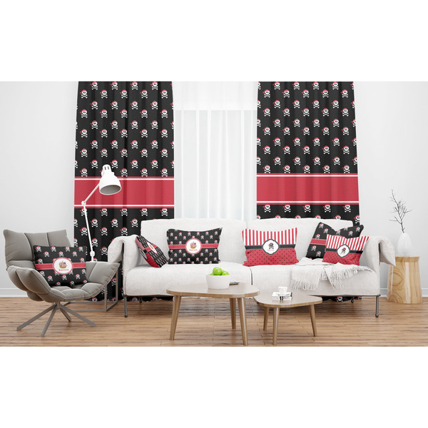 Pirate Sheer and Custom Curtains in Room with Matching Pillows