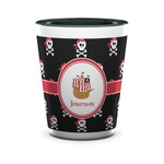 Pirate Ceramic Shot Glass - 1.5 oz - Two Tone - Set of 4 (Personalized)