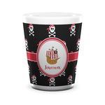 Pirate Ceramic Shot Glass - 1.5 oz - White - Single (Personalized)