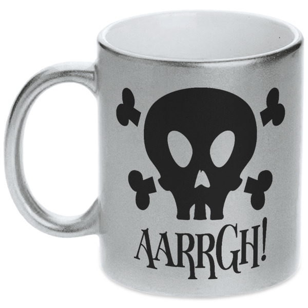 Custom Pirate Metallic Silver Mug (Personalized)