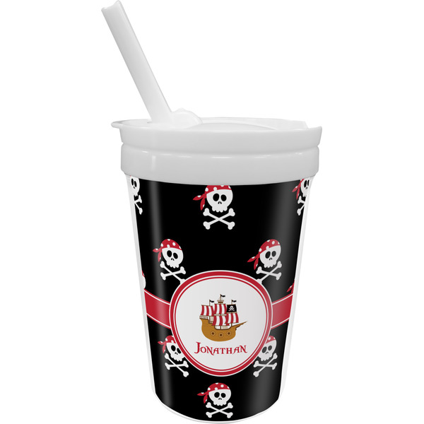 Custom Pirate Sippy Cup with Straw (Personalized)