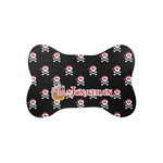Pirate Bone Shaped Dog Food Mat (Small) (Personalized)