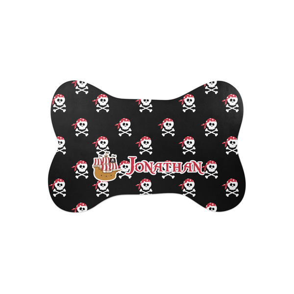 Custom Pirate Bone Shaped Dog Food Mat (Small) (Personalized)