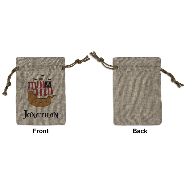 Pirate Small Burlap Gift Bag - Front Approval