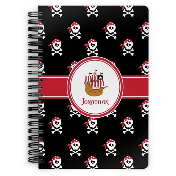 Custom Pirate Spiral Notebook - 7x10 w/ Name or Text