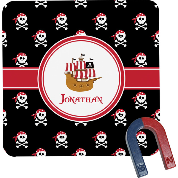 Custom Pirate Square Fridge Magnet (Personalized)