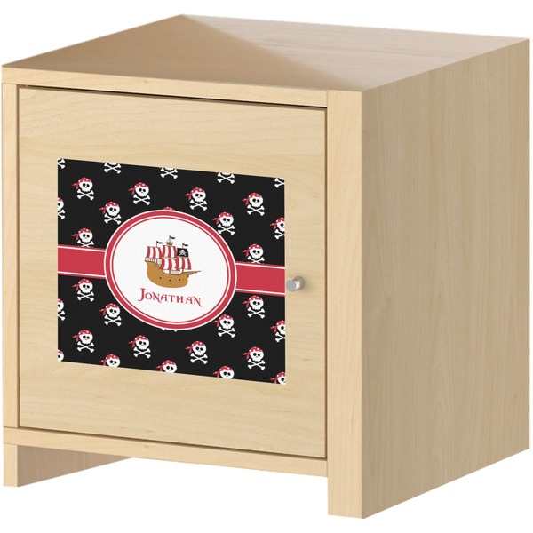 Pirate Square Wall Decal on Wooden Cabinet