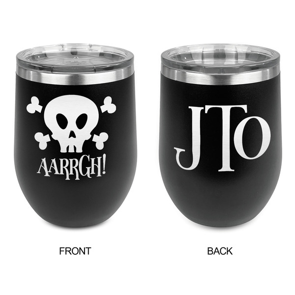Pirate Stainless Wine Tumblers - Black - Double Sided - Approval