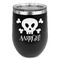 Pirate Stainless Wine Tumblers - Black - Double Sided - Front
