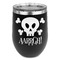 Pirate Stainless Wine Tumblers - Black - Single Sided - Front