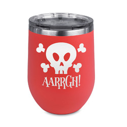 Pirate Stemless Stainless Steel Wine Tumbler - Coral - Single Sided (Personalized)