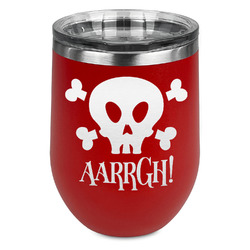Pirate Stemless Stainless Steel Wine Tumbler - Red - Single Sided (Personalized)