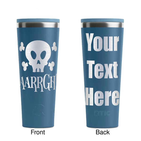 Pirate Steel Blue RTIC Everyday Tumbler - 28 oz. - Front and Back