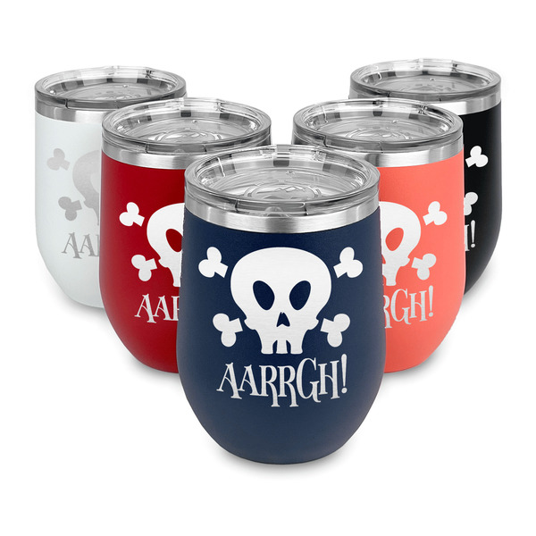 Pirate Steel Wine Tumblers Multiple Colors
