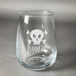 Pirate Stemless Wine Glass (Single) (Personalized)