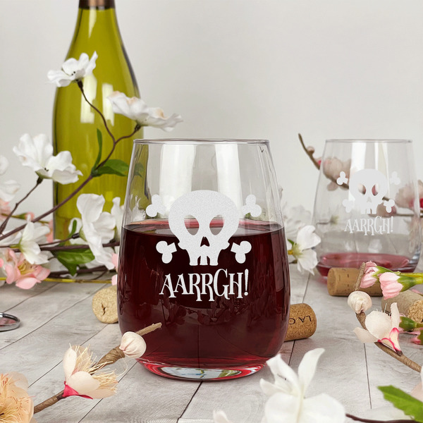 Pirate Stemless Wine Glass - In Context