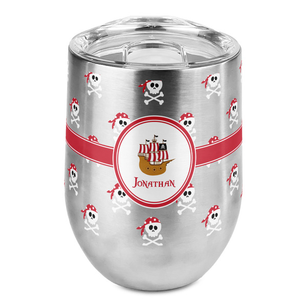 Custom Pirate Stemless Wine Tumbler - Full Print (Personalized)