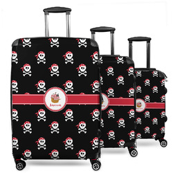 Pirate 3 Piece Luggage Set - 20" Carry On, 24" Medium Checked, 28" Large Checked (Personalized)
